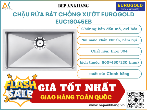 Chậu rửa bát chống xướt Eurogold EUC18045EB